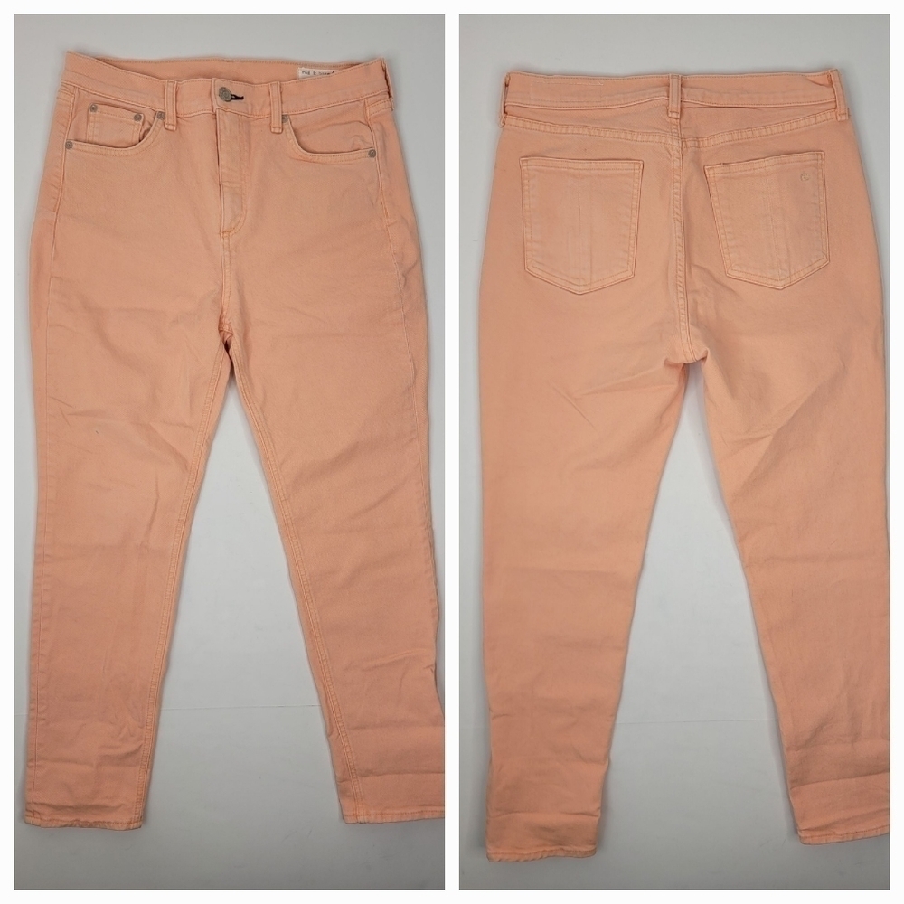 Rag And Bone Sz 29 High Rise Skinny Jean's  Crop Peach